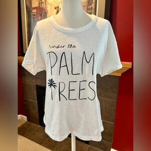 White Graphic Tee - Under the Palm Trees